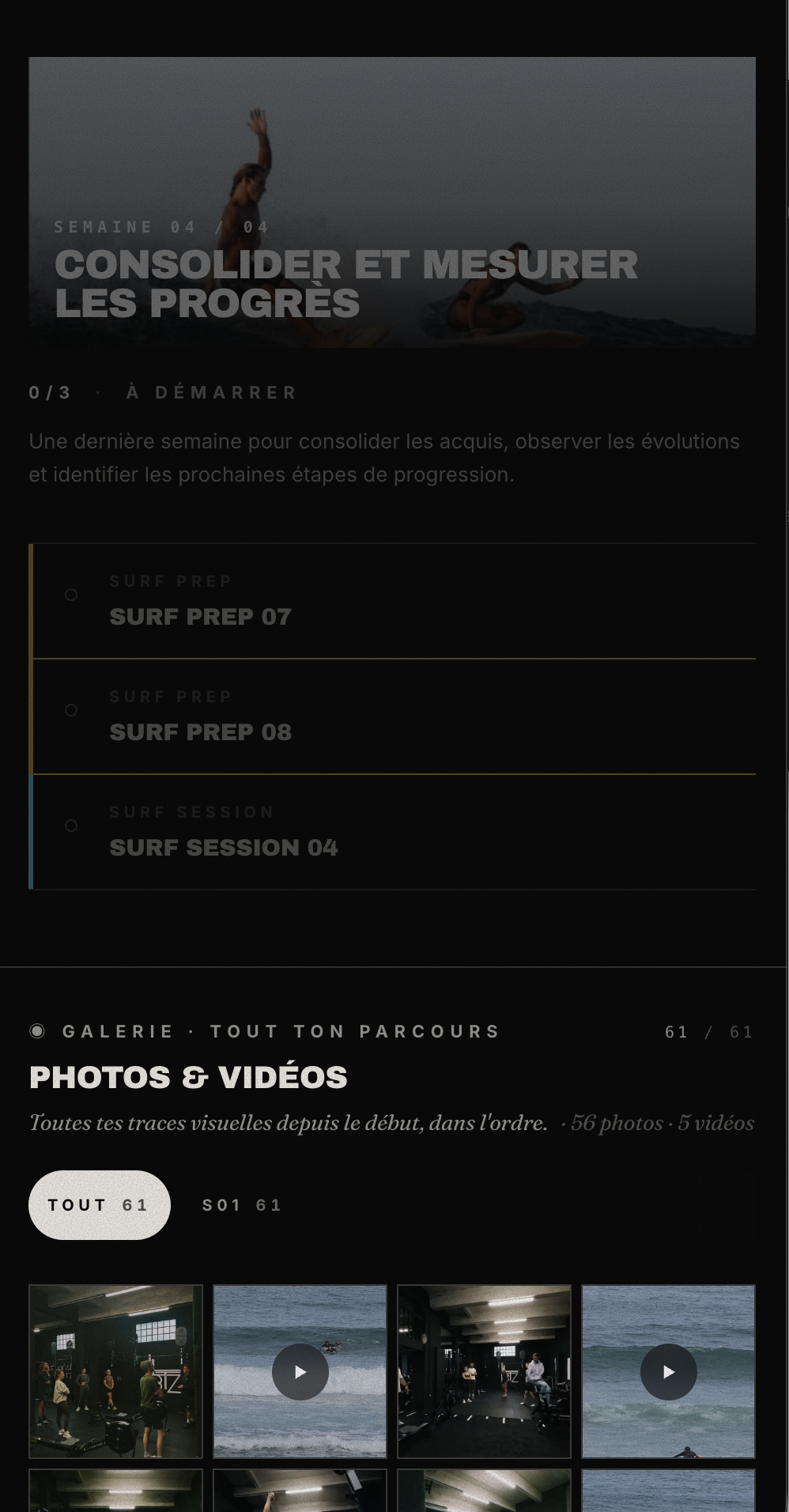 Programme sur 4 semaines